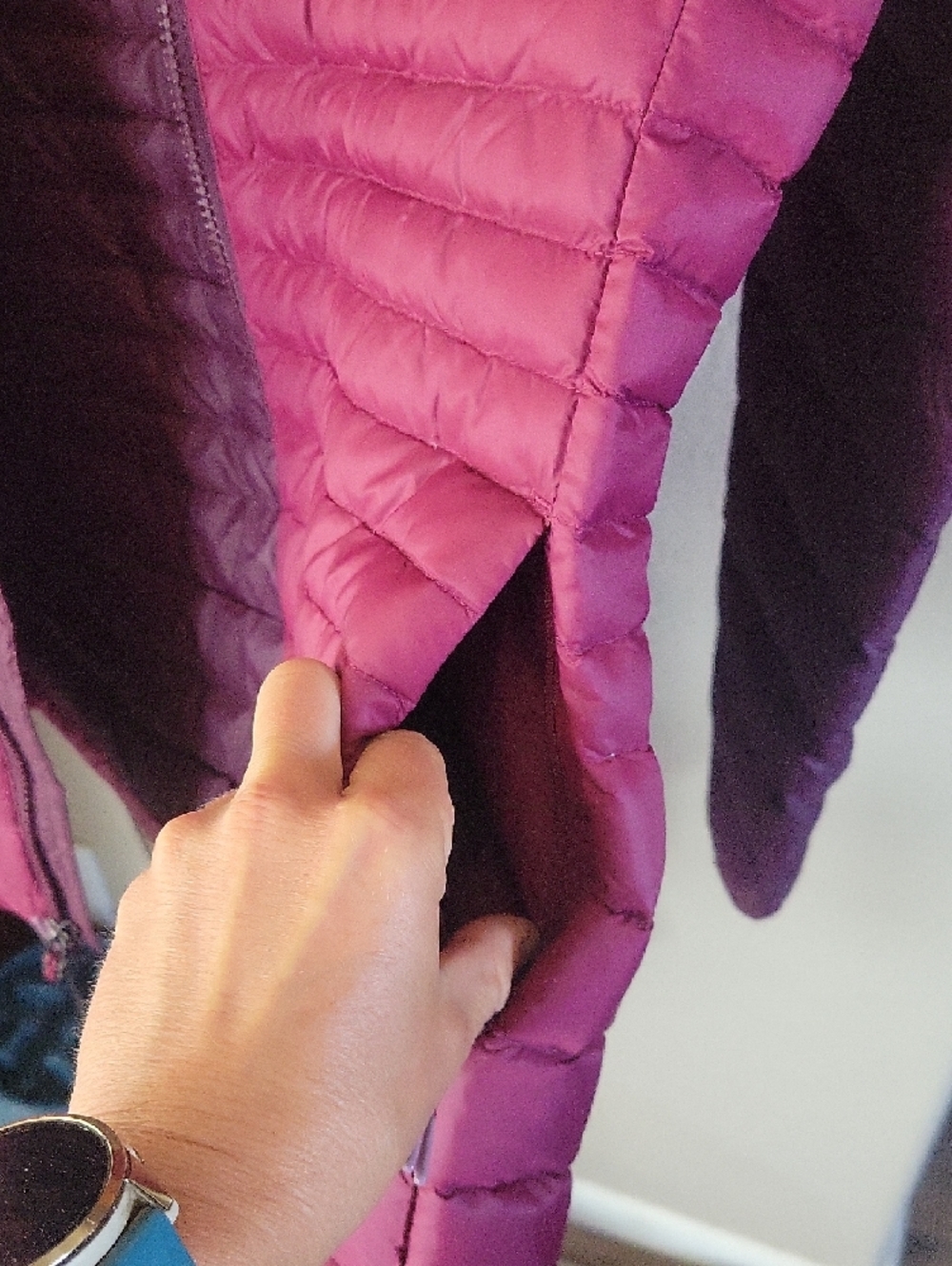 cotopaxi Purple, Pink & Gold Colorblock Hooded Puffer Jacket - Picture 5 of 7